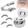 Necomi Magnetic Eyelashes, 3D Natural Look Lashes with Applicator, Reusable