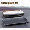 FYUEROPA Sushi Plates, Ceramic Rectangular Platters Serving Trays Set, Sushi