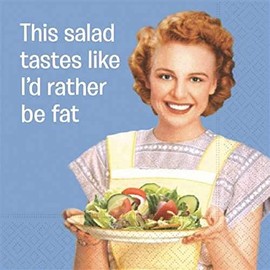 Design Design - Servilletas de cóctel, diseño con Texto en inglés I'D Rather Be Fat Cocktail