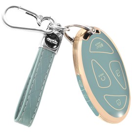 JUNJIAWU for Hyundai Key Fob Cover: Full Protector Ioniq 6 Key Fob Case Shell with Keychain Fit for 2023 2024 Ioniq 6 Grandeur GN7 KONA Sonata Elantra (7 Buttons, blue)