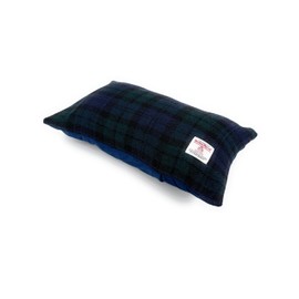 Harris Tweed Rectangular Cushion With Velvet Back Made In Scotland (Black Watch)
