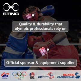 STING Armaplus Boxing Gloves, Lightweight Boxing Equipment for Competition, Kickboxing, Muay Thai, and Boxing Training, and Feel, Red/Black, 16 Oz.