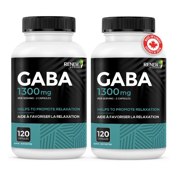 Renew Actives GABA 1300mg – High Potency Calm & Relaxation