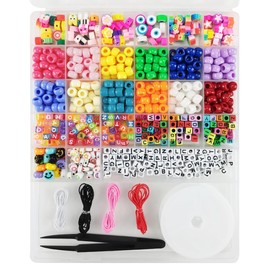 Cragmut 800 Stück Perlen zum Auffädeln Kinder Set, DIY Perlensets Armbänder Selber Machen Kinder, Armband Perlen Bastelset Kinder ab 6 Jahre, für Mädchen Geschenke 6 7 8 9 Jahre Schmuck Basteln