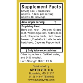 SpeedyVite® Natural Blood Cleanser Supplement (2 Fl oz Drops) Organic & Wild