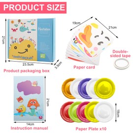Craft Set Children from 3 4 5 6 Years DIY Animals Creative Paper Plate Crafts, 10 Pieces Craft Case Gift for Children's Birthday and School Enrolment, Montessori Toy for Girls and Boys 2 3 4 Years