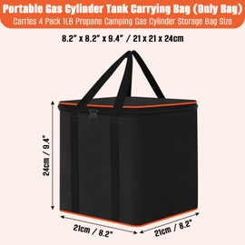 Mini ​Fuel ​Cylinder Storage Bag,for 4-Pack Refillable 1LB Empty Propane Cylinder Tank Cover,Gas Tank Protective bag,600D Oxford Fabric,Mini Tank Accessories,for Outdoor Camping,Cooking,Travel