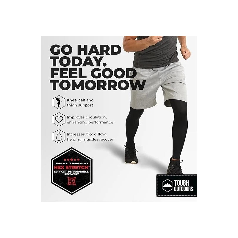 Tough Outdoors Compression Leg Sleeves - Full Leg Compression Sleeve