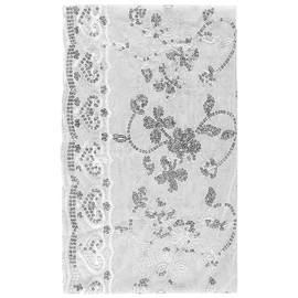 Bojueshaw Sequin Shawl Wrap Scarf,Chic Floral Shawl Scarf,Thin Vintage Floral Wraps for Women Evening Party Wedding Party Dresses（Silver