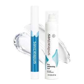 Smileactives Teeth Whitening Kit, Complete at Home Teeth Whitening Treatment, Travel Size Tooth Whitening, Stain Remover for White Teeth, Contains Clinical-Grade Hydrogen Peroxide, 60 Day Kit