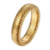 Flongo Elastic Chunky Ring Unisex: Gold Silver Stainless Steel Ring