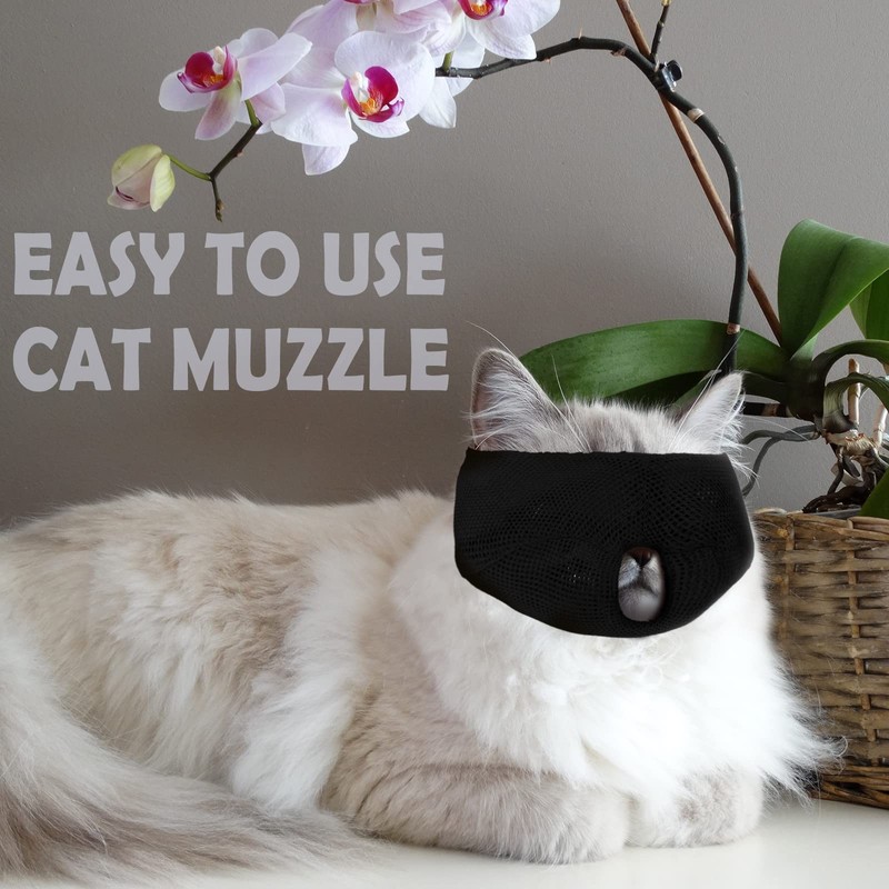 6 Pcs Cat Muzzle for Grooming Breathable Mesh Muzzles Gentle