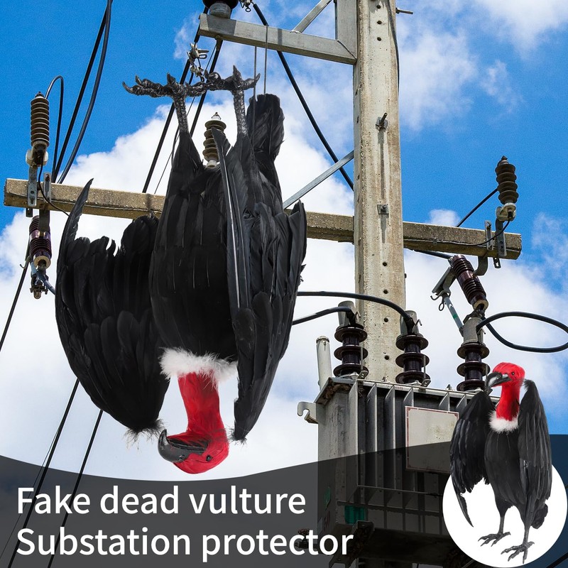 Junware 1 Pcs Fake Vulture 18'' Large Faux Vulture Decoys