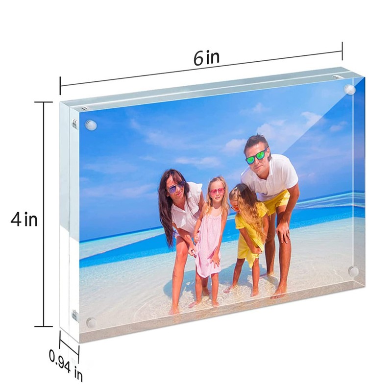 Acrylic Frame 4x6, 2 Pack Premium Acrylic Picture Frame 4x6