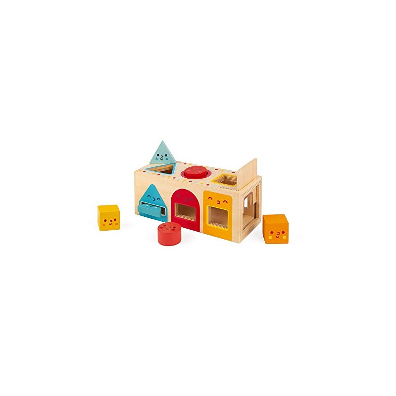 Janod Geometric Shapes 6 pc Wooden Sorting Box - Ages