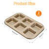 sourcing map 2pcs Square Muffins Pan 6-Cup Gold Nonstick Square