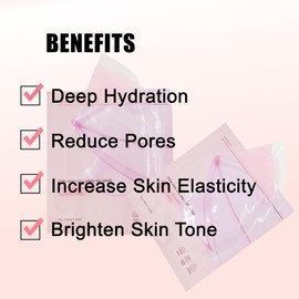 Salmon DNA PDRN Pink Collagen Gel Mask YZ&YL, Bio Collagen Real Deep Mask, Korean Face Masks, Pore Minimizing, Deep Hydration, Reduce Wrinkles, Elasticity and Firming, 4 EA