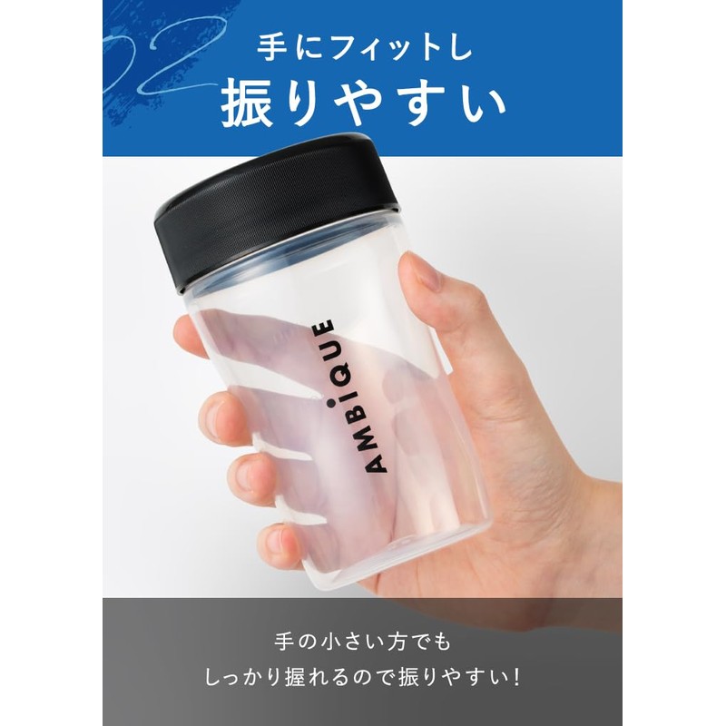 AMBiQUE Ambique Protein Shaker Bottle Polypropylene Translucent (Clear, 350ml)