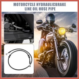 ACROPIX 100cm 39.37" Length 10mm ID Motorcycle Hydraulic Brake Line Oil Hose Pipe 0° Stainless Steel Braided Cable for ATV Motocross Sport Bikes Black Car Parts