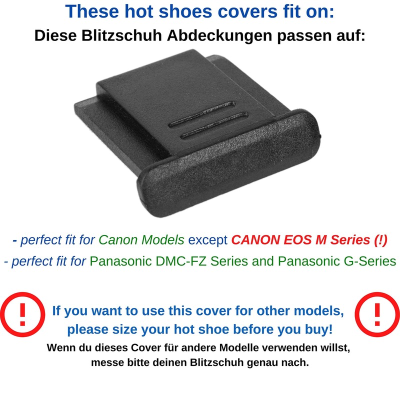 3 Pack Black Hard Plastic Camera Hot Shoe Cover Compatible