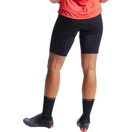 PEARL iZUMi - Pantalones cortos de ciclismo para mujer, 8.5 pulgadas, acolchados y transpirables con tela reflectante, Negro (2022), Small