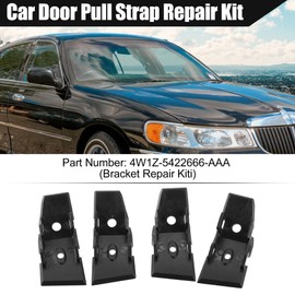 X AUTOHAUX 4 Pcs Car Door Pull Strap End Cap Repair Kit for Lincoln Town Car 4.6L V8 2003-2008 4W1Z-5422666-AAA Car Inner Door Pull Handle Strap End Repair Interior Door Handle Bracket Repair