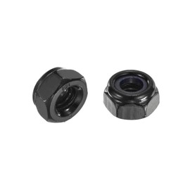 sourcing map 40Pcs M6x1 Nylon Insert Hex Lock Nuts, Carbon Steel Hex Stop Nut Self-Locking Nylon Insert Stop Nut for Industrial Construction Fasteners, Black&Blue