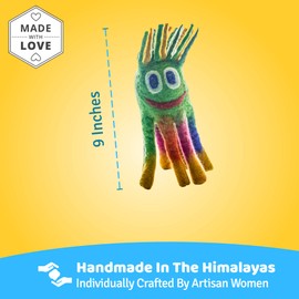 Le Sharma Eco Octopus – Handmade 100% Natural Boiled Wool Pet Toys – Eco- Friendly Dog Toys - Organic Dog Toys- Design in USA - Small Size : 9 Inches- Green Color