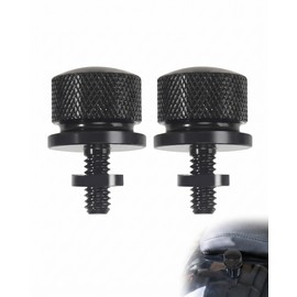 BTACGWP Motorcycle Seat Bolts Black 6 mm (Pack of 2) - Corrosion-Resistant Seat Attachment with C Clip, Precise Fit for Vibration-free Hold & Secure Mounting