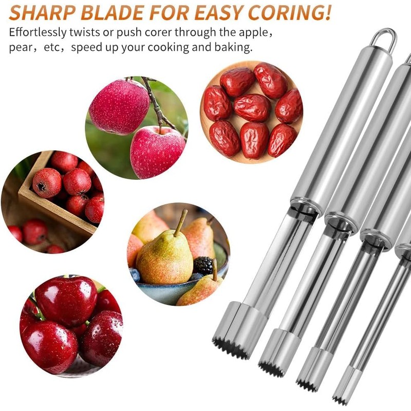 4 PCS Apfelentkerner Apfelausstecher, Apfelstecher, Kerngehäuse Ausstecher Apfel, Apfel Entkerner,
