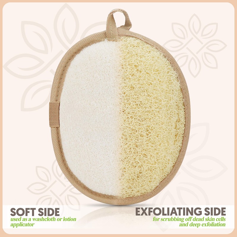 Almooni Natural Loofah Exfoliating Body Scrubber, Made with Natural Egyptian