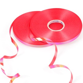 50m x 2 Rolls Red Ribbon for Balloons Curling Ribbon Red Balloons Ribbon, Balloons String Decoration Ribbon for Gift Wrapping Christmas Birthday Crafts Wedding Party Ribbon Shiny Red 5mm