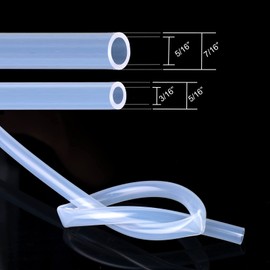 Food Grade Silicon Tubing Hose - 3/16" ID x 5/16" OD 10 Feet High Temp Pure Silicone Hose, Flexible Silicone Rubber Tube For Home Brewing Pump Transfer Winemaking, Kegerator,Aquaponics
