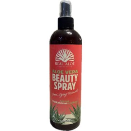 Real Aloe Beauty Spray - California Farm Fresh - Hand Selected Organic Aloe Vera, Vitamin C, MSM, Hyaluronic & Polyglutamic Acid, Rose Water, Fine Mist, Rapid Absorbing, Smoothes & Hydrates (12 fl oz)
