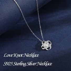 zocare Friendship Necklace,S925 Sterling Silver Friendship Gifts for Women,Romantic Love Knot Best Friends Gifts for Anniversary,Valentine's Day,Chrismas,Birthday for Bestie,BFF,Her