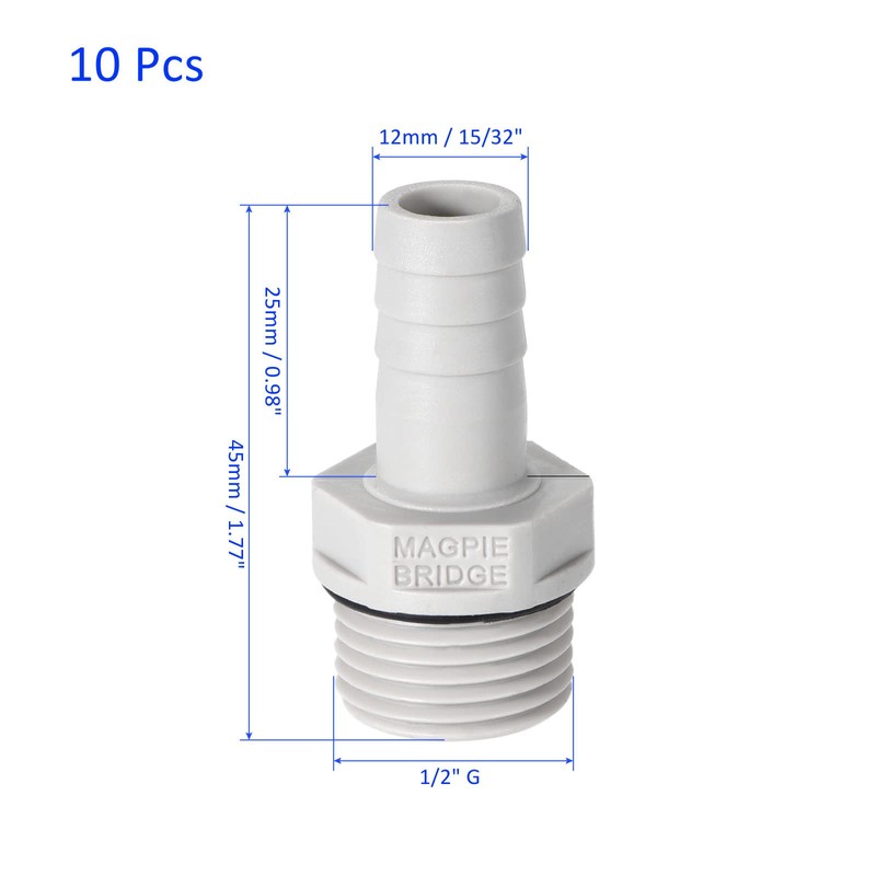 M METERXITY 6pcs Barb Hose Fitting PVC Pipe Connector for