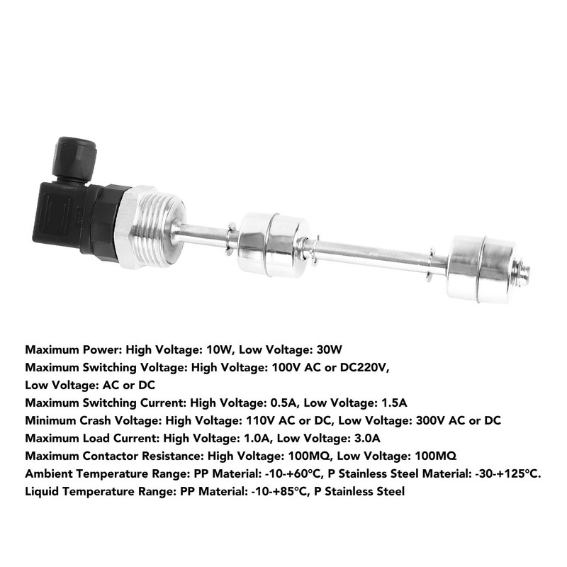 Water Level Controller Sensor Switch 150mm Double Ball Stainless Steel