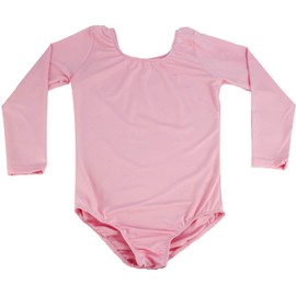 Furein Girls' Ballet Leotard with Long Sleeves, Crew Neck