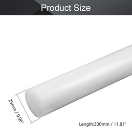 Othmro Plastic Rods - 2 Pcs, 25mm Diameter x 0.3m Length, White, for DIY Model Making
