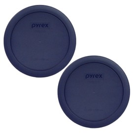 Pyrex Bundle - 2 Items: 7201-PC 4-Cup Blue Plastic Food Storage Lids Made in the USA