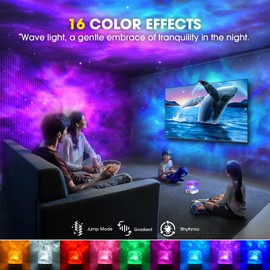 SUPPOU Ocean Wave Projector Lamp, Night Light with Bluetooth Speaker and Remote Control, 16 Colors of Galaxy Projector Sensory Lights, Perfect Choice for Room Decor, Bedroom Accessories and Gifts