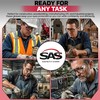 SAS Safety 5125 Classic Safety Glasses with Polybag, Black Frame/Clear