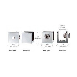 C.R. LAURENCE EH26 CRL Chrome Small Set Screw Clamp for 1/4" to 5/16" Glass - 10/Pk