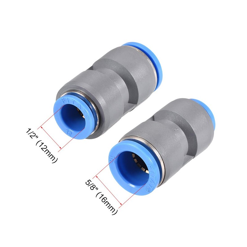 sourcing map Straight Push to Connector Reducer Fitting 16mm to