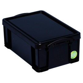 Really Useful Box 9.51 Qt. Latch Lid Storage Tote, 15.55" x 10.04" x 6.1", Solid Black