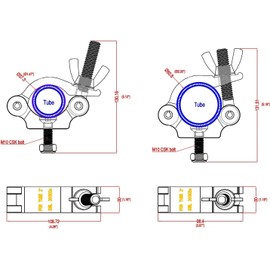 MFL. Heavy Duty Truss Clamp, 660 lb Aluminum Alloy DJ Light Clamps, Fits 1.5-2.0 Inch Truss for Stage Lighting Projector Par Lights, TUV Certificated ID: 50393001, Black, Pack of 4