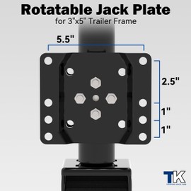 TOWKING 8-inch Wheel Trailer Jack, 13" Vertical Movement, 2000 lbs, for RV, Boat, Trailer and More, Black