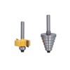 Router Bit 1/4in Shank Multi Grooved with 6Pcs Bearing 1/8in