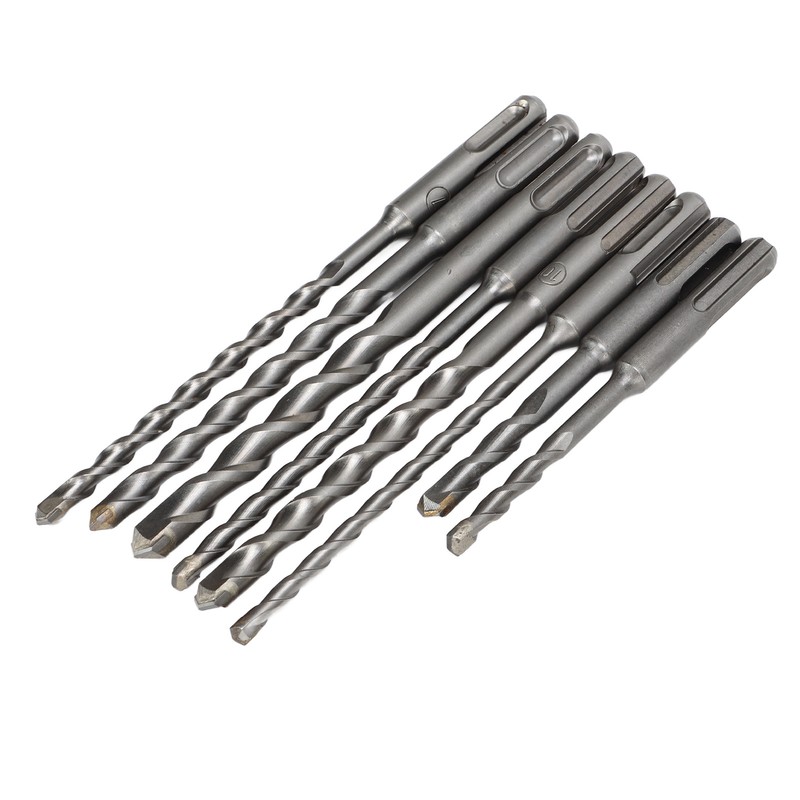 8Pcs Hammer Drill Bit Carbide Tip 2 Flute Drilling Tool