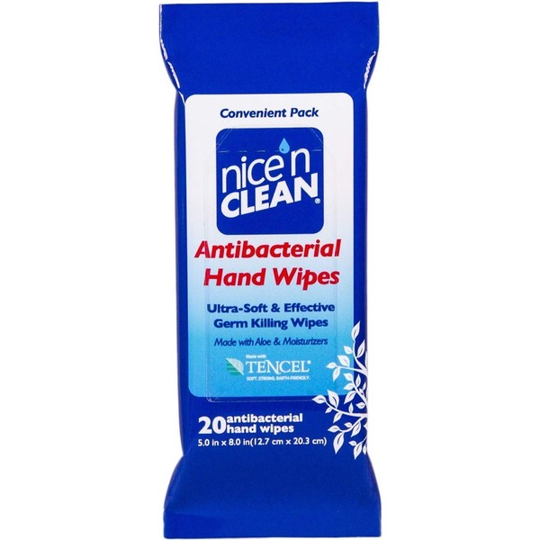 Nice 'n Clean Antibacterial Moist Wipes, Travel Pack 20 ea (Pack of 10)